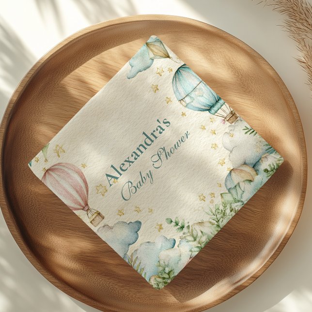 Pastel Sky Adventure Baby Shower Napkin (Creator Uploaded)