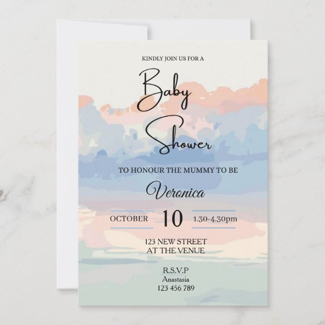 Pastel Sky Baby shower Invitation (Front)