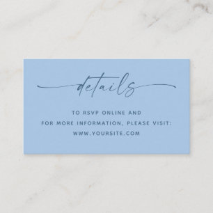 Pastel Sky Blue Seaside Wedding   Details + QR Enclosure Card