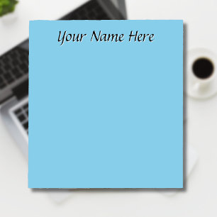 Pastel Sky Blue Unique Personalised Teacher Gifts Notepad