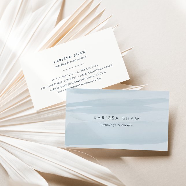Pastel Sky Blue Watercolor Business Card (Creator Uploaded)