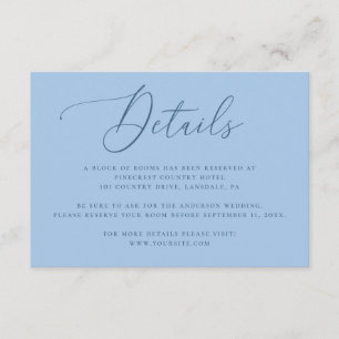 Pastel Sky Blue Wedding Details Minimalist Info Enclosure Card
