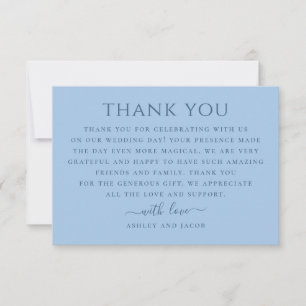 Pastel Sky Blue Wedding Minimalist Appreciation Thank You Card