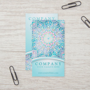 Pastel Snowflake Mandala Business Card