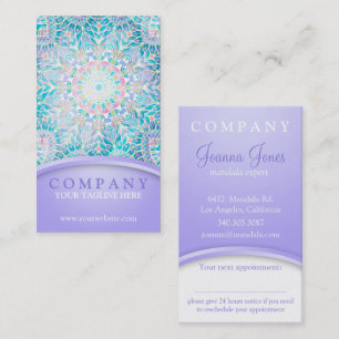 Pastel Snowflake Mandala - Purple appointment card