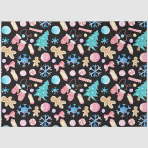 Pastel Snowflakes Christmas Trees Candy Christmas Tissue Paper