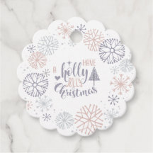 Pastel Snowflakes Holly Jolly Christmas