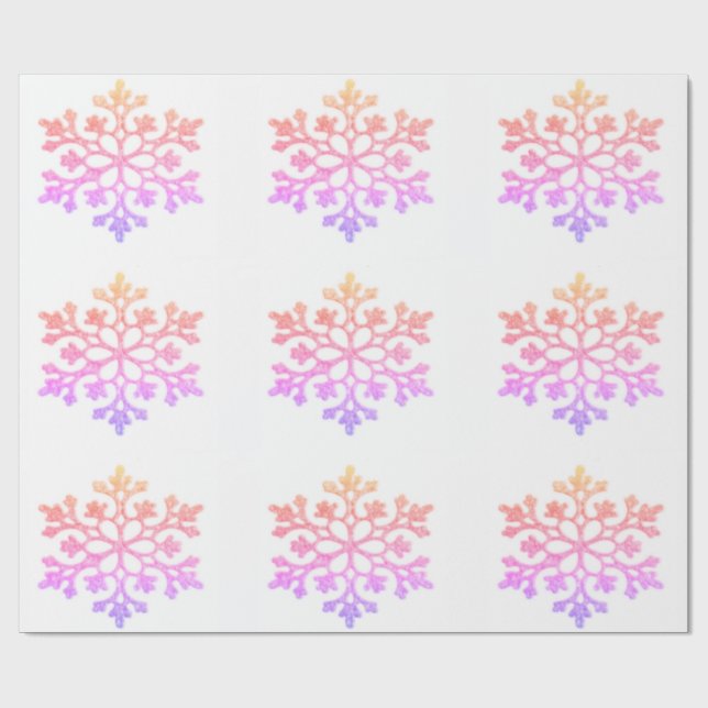 Pastel Snowflakes Wrapping Paper (Flat)