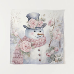 Pastel Snowman Tapestry