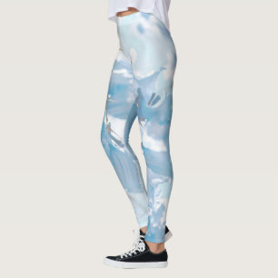 Pastel Soft Blue Jacaranda Tree Flowers Blossoms Leggings
