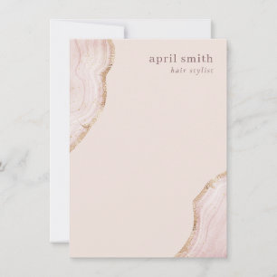 Pastel Soft Blush Rose Gold Agate Marble Texture Card