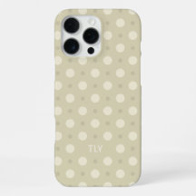Pastel Soft Gray Dots Pattern Custom Name Initials