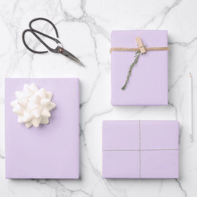 Pastel Soft Lilac Solid Colour | Classic Elegant Wrapping Paper Sheet (Front)
