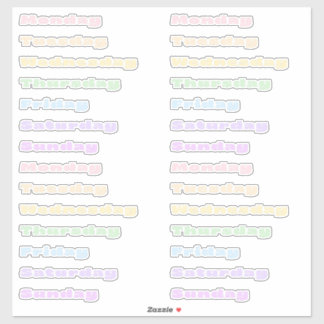 Pastel Sorbet Days of the Week Sticker Sheet