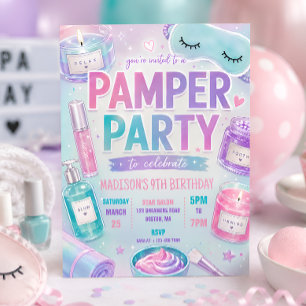 Pastel Spa Pamper Party Birthday Invitation