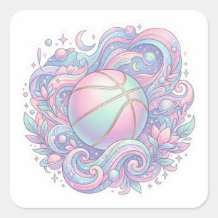 Pastel Space Basketball Aesthetic Sticker