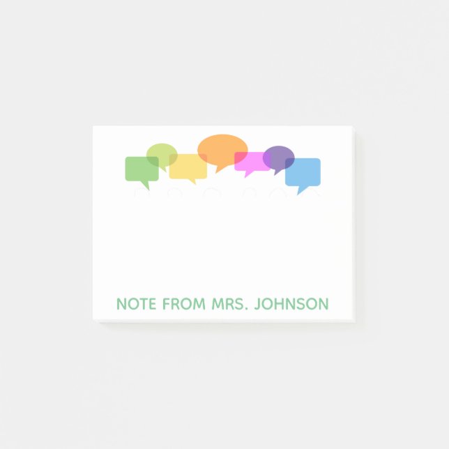 Pastel Speech Balloons Post-it Notes (Front)