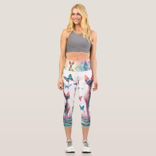 Pastel Sphnyxs Magical Garden Capri Leggings