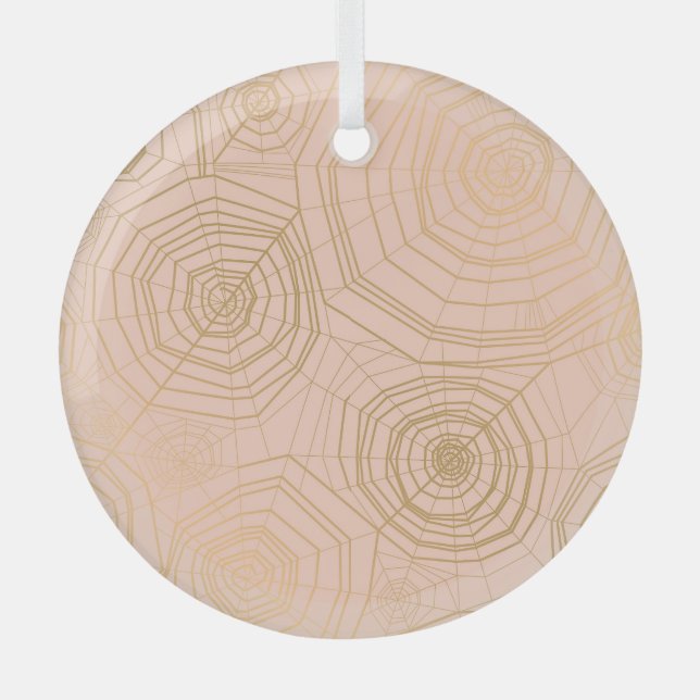 Pastel spider web: Halloween pattern. Glass Tree Decoration (Front)