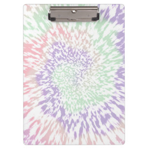 Pastel Spiral Shibori Floral Tie Dye Hippie Retro  Clipboard