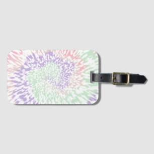 Pastel Spiral Shibori Floral Tie Dye Hippie Retro Luggage Tag