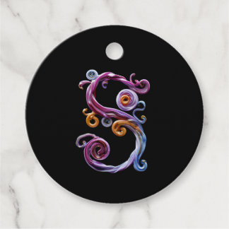 Pastel Spiralling Letter S Favour Tags