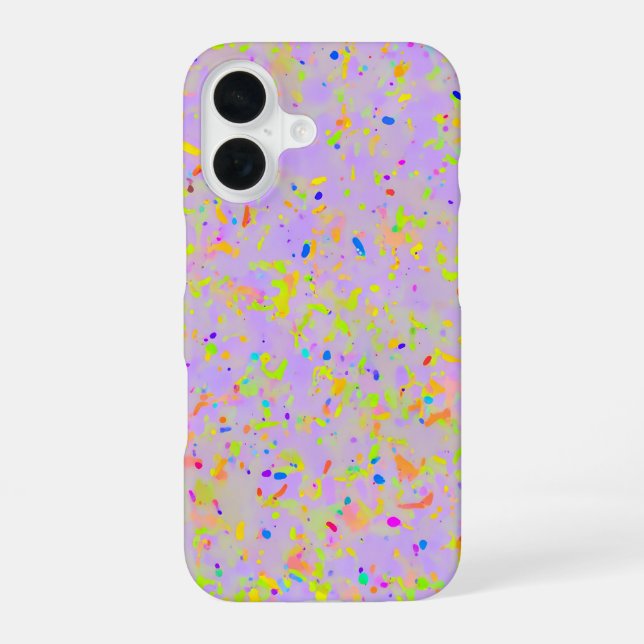 Pastel Splash Art iPhone 16 Case (Back)