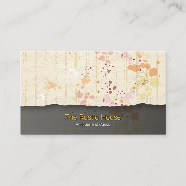 Pastel Splatter Tearaway Retail Business Card (Front)