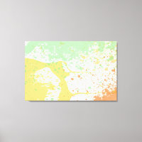 Pastel Splatter Wrapped Canvas Print
