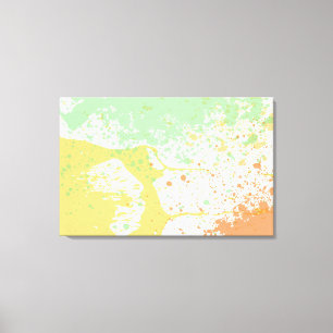 Pastel Splatter Wrapped Canvas Print