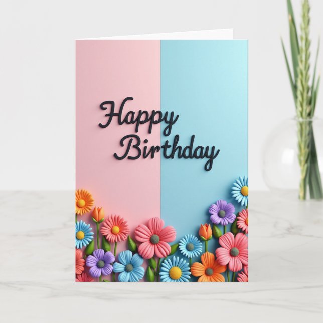 Pastel Split Birthday Card (Front)