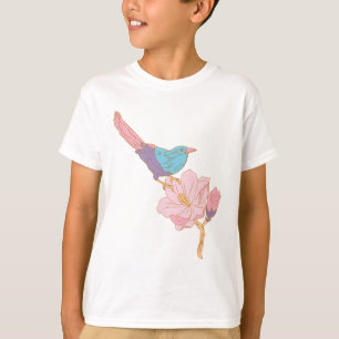 Pastel spring bird with flower T-Shirt