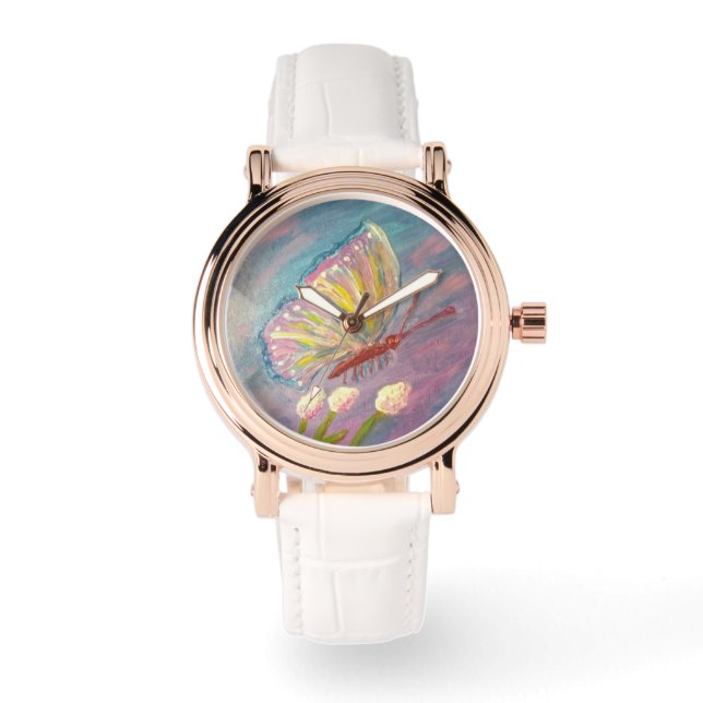 Pastel Spring Butterfly Watch (Front)