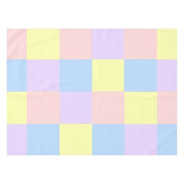 Pastel Spring Checkers Tablecloth (Front (Horizontal))