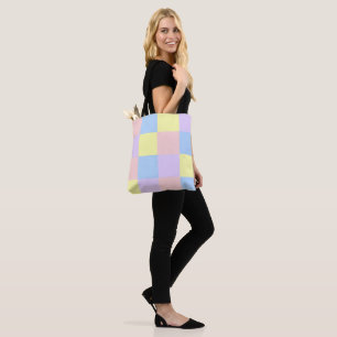 Pastel Spring Checkers Tote Bag