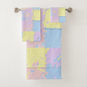 Pastel Spring Colours Paint Splatter Bath Towel Set