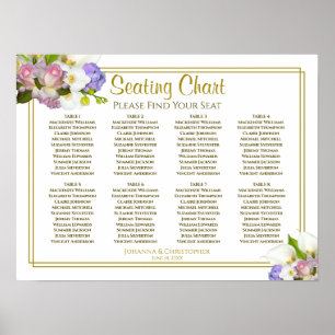 Pastel Spring Floral 8 Table Wedding Seating Chart