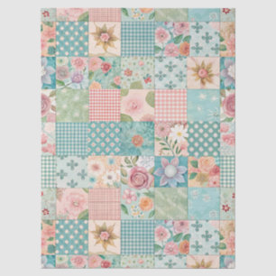 Pastel Spring Floral Patchwork Decoupage Paper