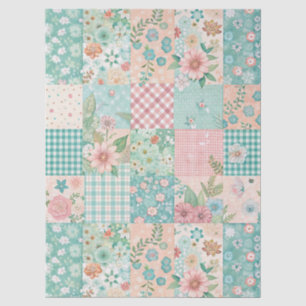 Pastel Spring Floral Patchwork Decoupage Paper