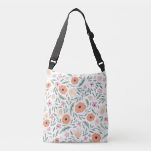 Pastel Spring Floral Pattern Crossbody Bag