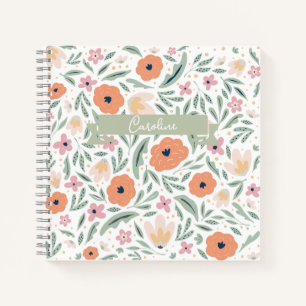 Pastel Spring Floral Pattern Notebook