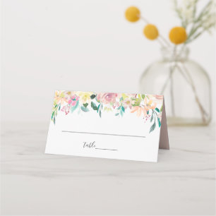 Pastel Spring Floral Wedding Place Card