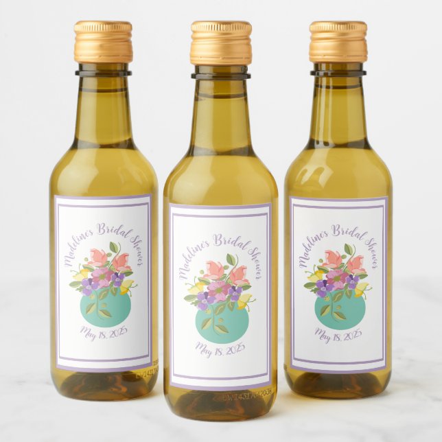 Pastel Spring Floral Wine Label (Bottles)