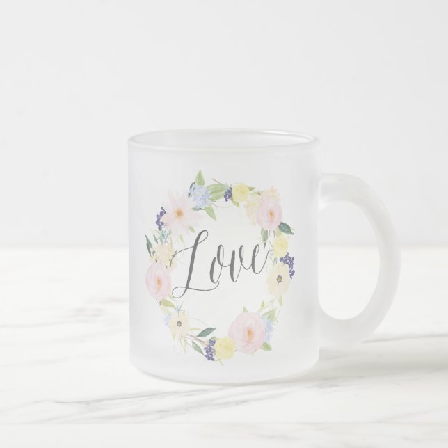 Pastel Spring Floral Wreath | Love Mug (Right)