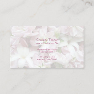 Pastel spring flowers closeup calling card