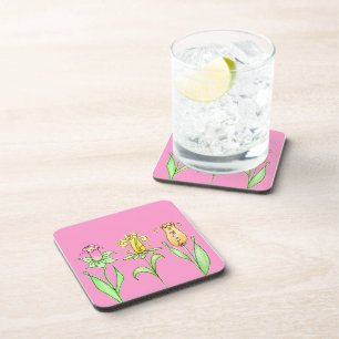 Pastel Spring Flowers Coaster