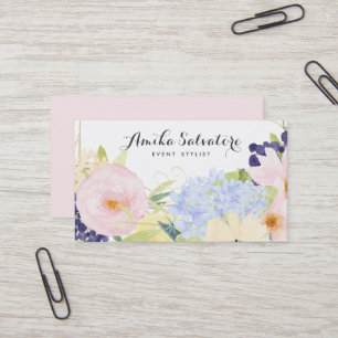 Pastel Spring Flowers Personalised Business Card