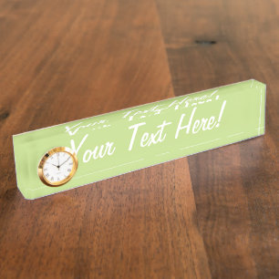 Pastel Spring Green Colour Decor Ready to Customis Nameplate