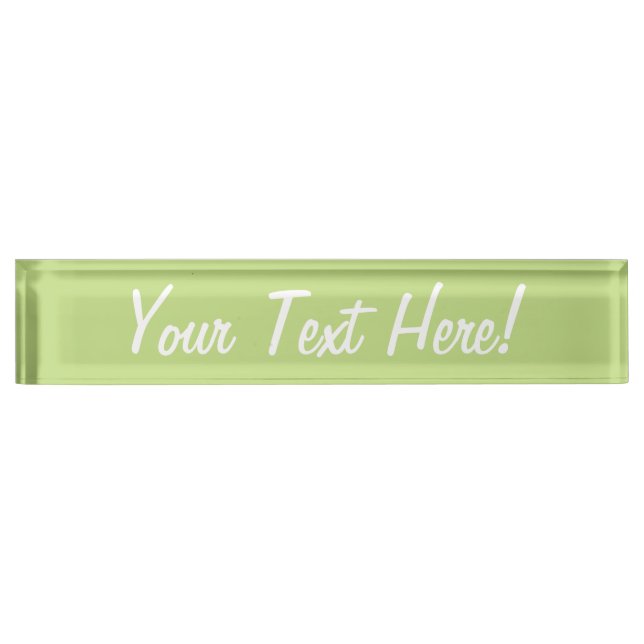 Pastel Spring Green Colour Decor Ready to Customis Nameplate (Front)