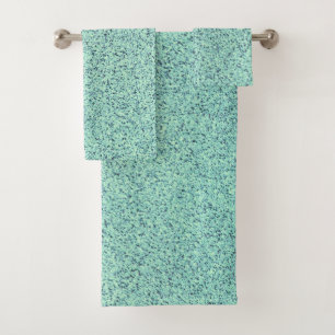 Pastel Spring Green Concrete Texture Bath Towel Set